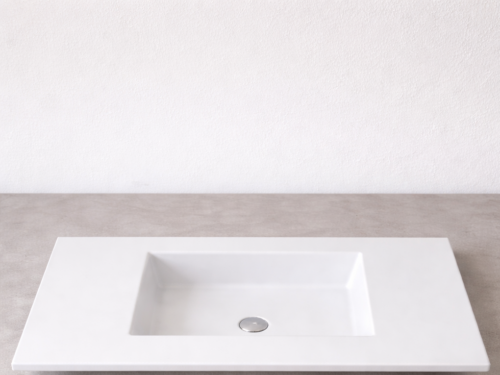 Lavabo baño encastrado blanco horizontal Tecnobaño