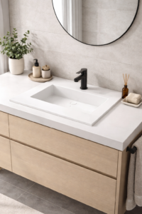 Lavabo sobre encimera blanco horizontal Tecnobaño