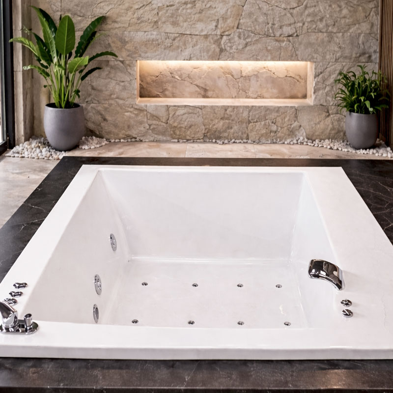 Bañera blanca de hidromasaje de resina modelo xt Tecnobaño